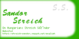 sandor streich business card